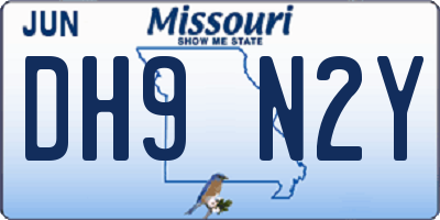 MO license plate DH9N2Y