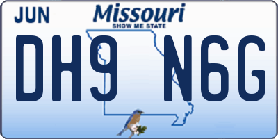 MO license plate DH9N6G