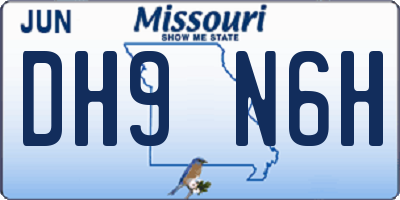 MO license plate DH9N6H