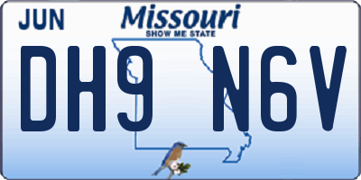MO license plate DH9N6V