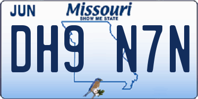 MO license plate DH9N7N