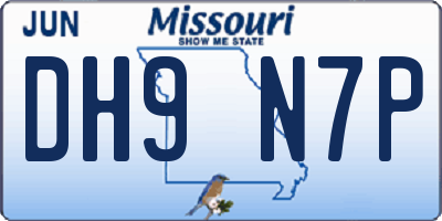 MO license plate DH9N7P