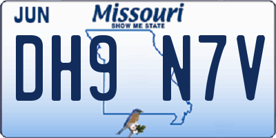 MO license plate DH9N7V
