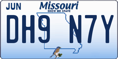 MO license plate DH9N7Y