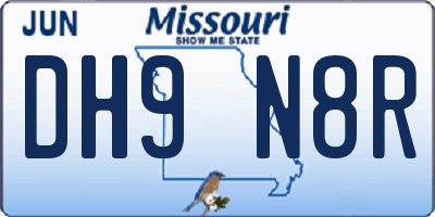 MO license plate DH9N8R
