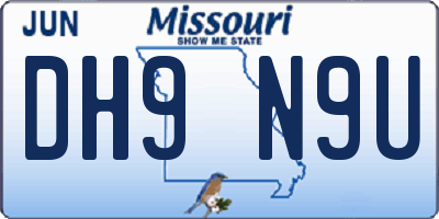 MO license plate DH9N9U