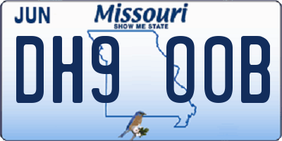 MO license plate DH9O0B