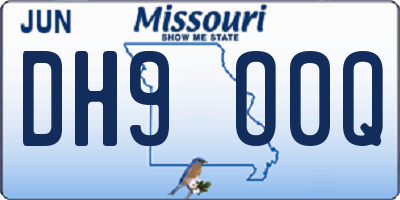 MO license plate DH9O0Q