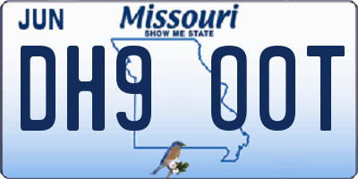 MO license plate DH9O0T
