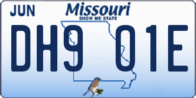 MO license plate DH9O1E