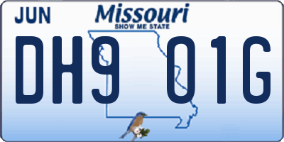 MO license plate DH9O1G