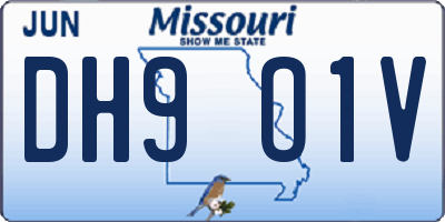 MO license plate DH9O1V