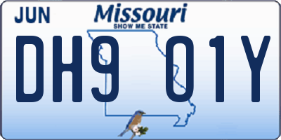 MO license plate DH9O1Y