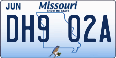 MO license plate DH9O2A