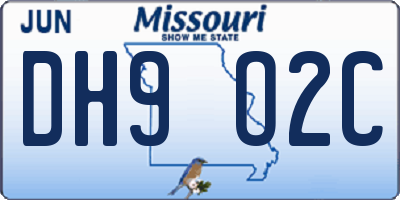 MO license plate DH9O2C