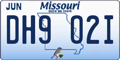 MO license plate DH9O2I