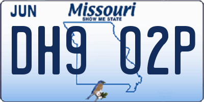 MO license plate DH9O2P