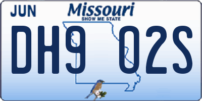 MO license plate DH9O2S