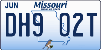 MO license plate DH9O2T