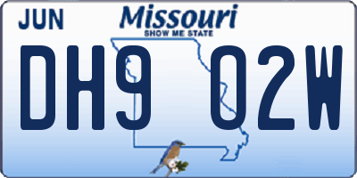 MO license plate DH9O2W