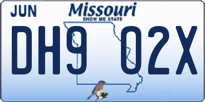 MO license plate DH9O2X