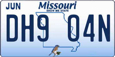 MO license plate DH9O4N