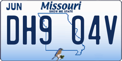 MO license plate DH9O4V