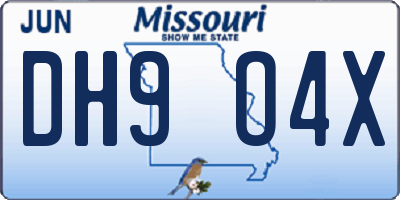 MO license plate DH9O4X