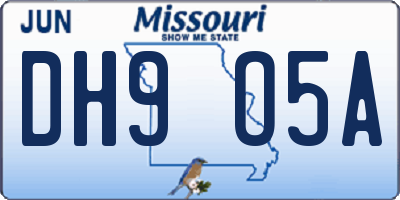 MO license plate DH9O5A
