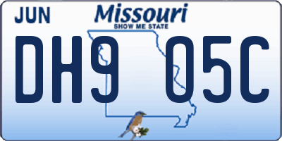 MO license plate DH9O5C