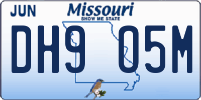 MO license plate DH9O5M