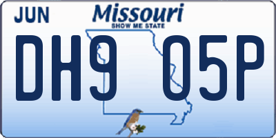 MO license plate DH9O5P