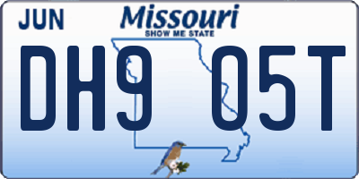 MO license plate DH9O5T
