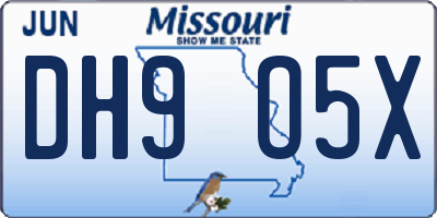 MO license plate DH9O5X