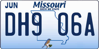 MO license plate DH9O6A