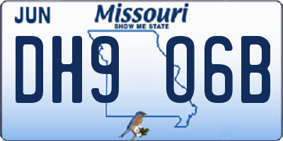 MO license plate DH9O6B