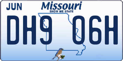 MO license plate DH9O6H