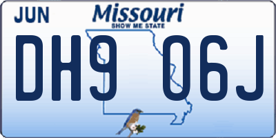 MO license plate DH9O6J