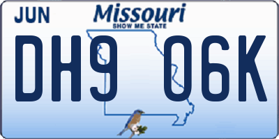 MO license plate DH9O6K