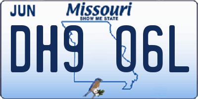 MO license plate DH9O6L