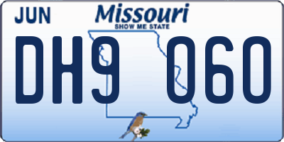 MO license plate DH9O6O