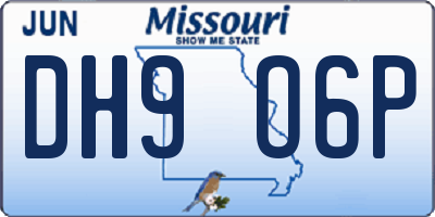 MO license plate DH9O6P