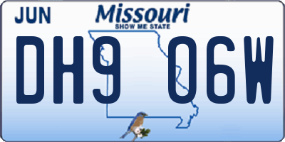 MO license plate DH9O6W