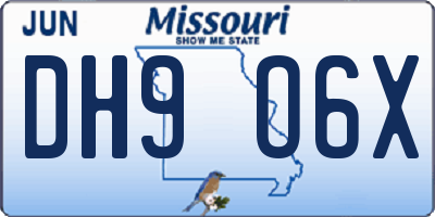 MO license plate DH9O6X