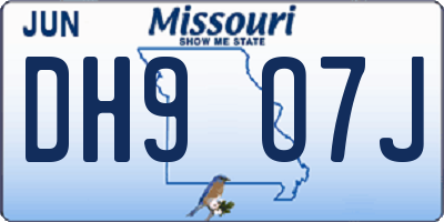 MO license plate DH9O7J