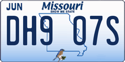 MO license plate DH9O7S