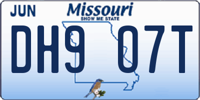 MO license plate DH9O7T