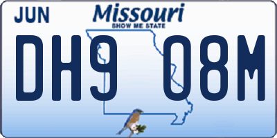 MO license plate DH9O8M