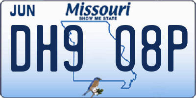 MO license plate DH9O8P