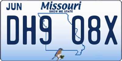 MO license plate DH9O8X